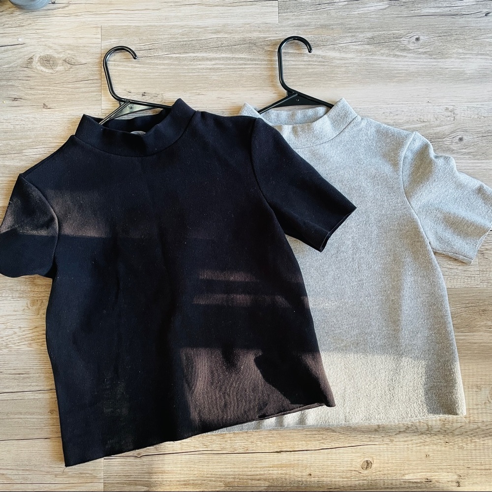 Set of 2 - Turtleneck Tops Zara - Black & Grey S Size